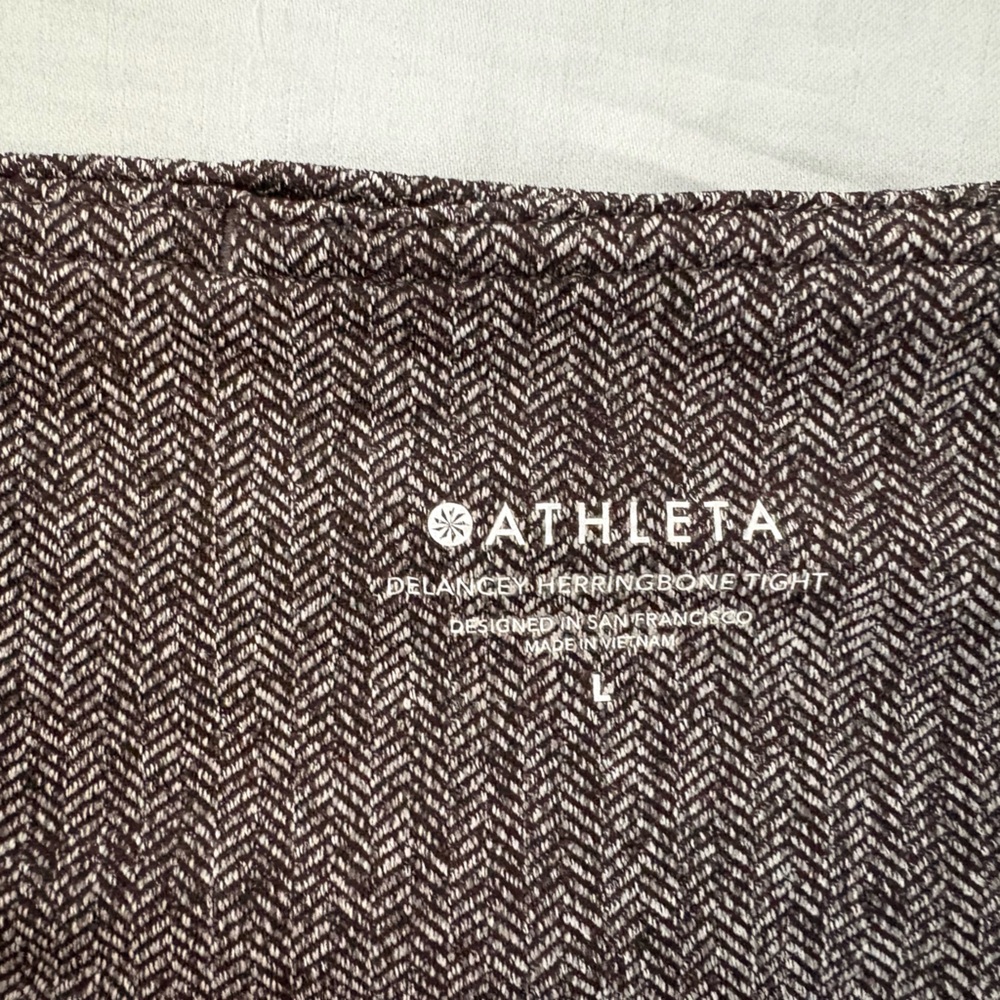 Athleta Delancey Black and White Herringbone Leggings